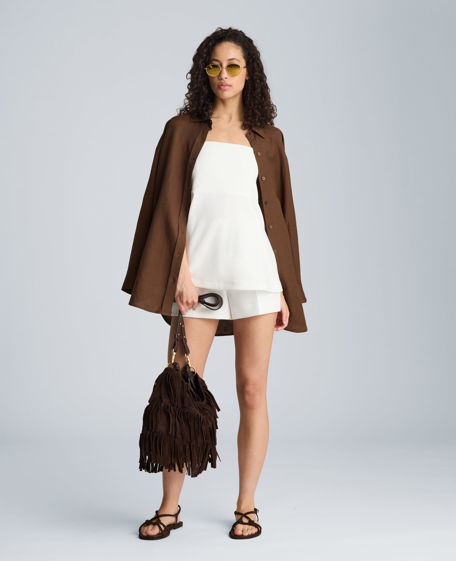 Kenneth Cole Reaction Clothing Pull On Short shorts bianco viscosa