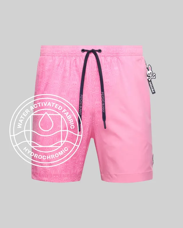 Psycho Bunny Men's Swimwear Samos costume da bagno rosa 6" idroreattivo