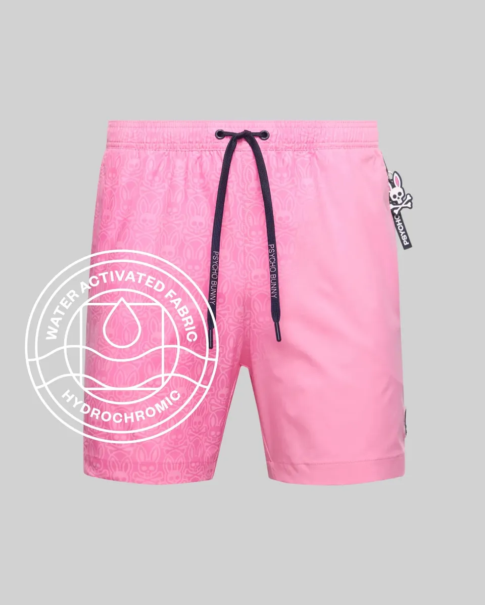 Psycho Bunny Men's Swimwear Samos costume da bagno rosa 6" idroreattivo
