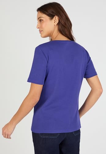 Damart Prêt-à-porter T-shirt ricamata in puro cotone da donna