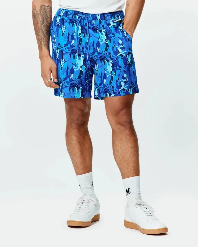 Psycho Bunny Men's Swimwear Tanner Swim Trunk 6" MB1000072 costume blu multicolore