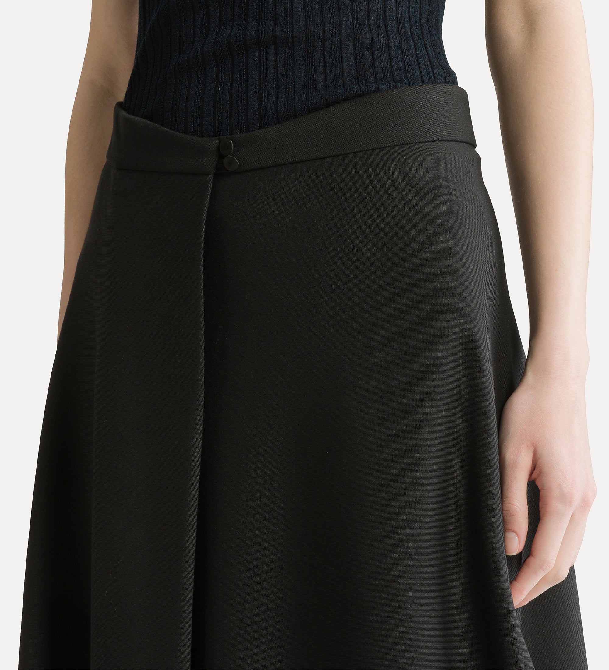 Forte gonne grain de poudre gonna svasata nera