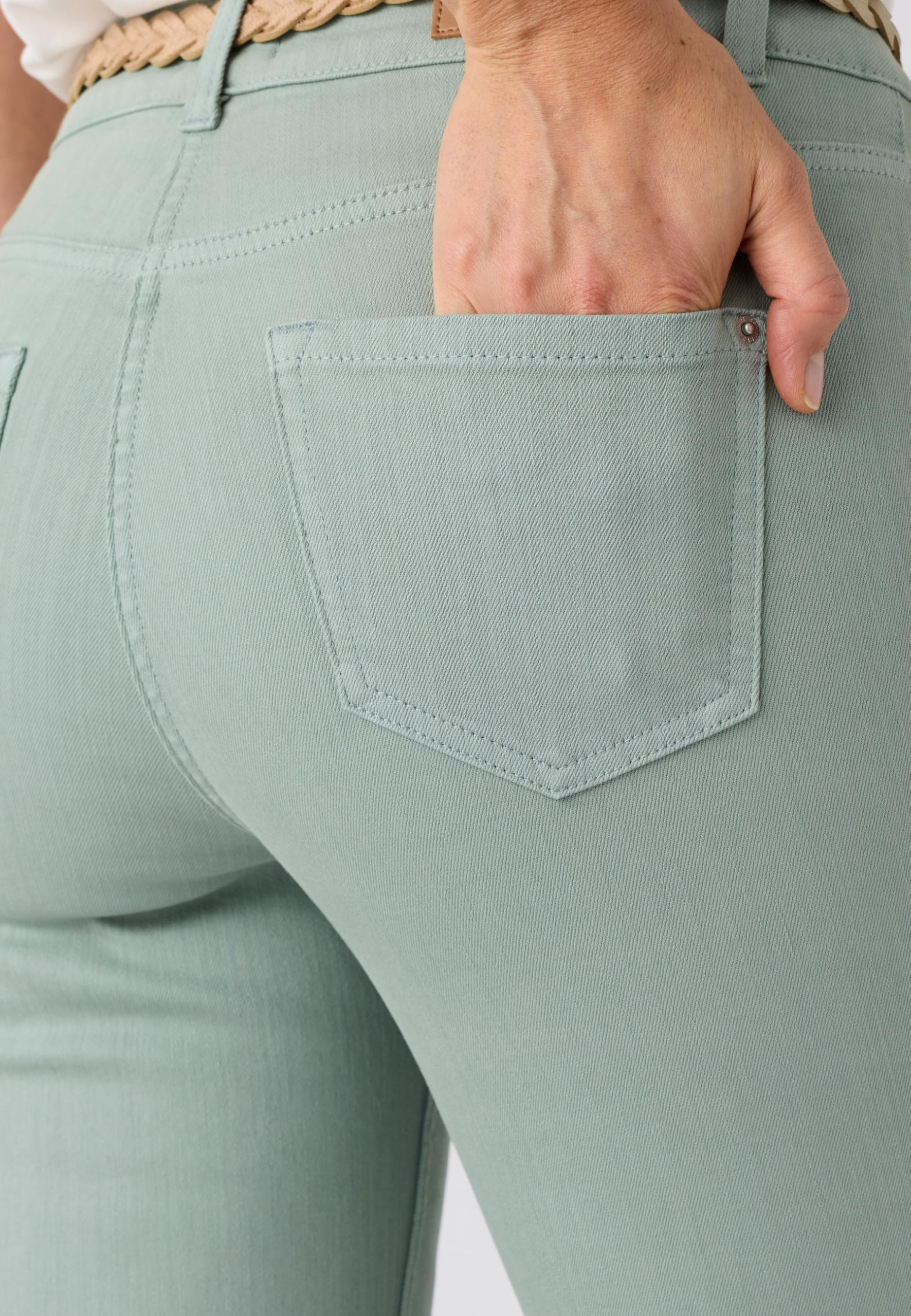 Damart Prêt-à-porter Giovanni Dritto pantaloni 7/8 bianco elasticizzati