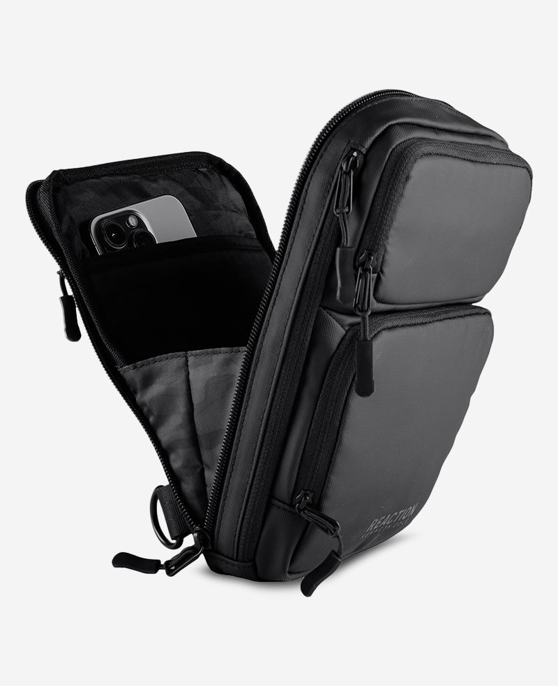 Kenneth Cole Reaction Bags Ryder Crossbody Belt Bag Marsupio Nero Organizzato