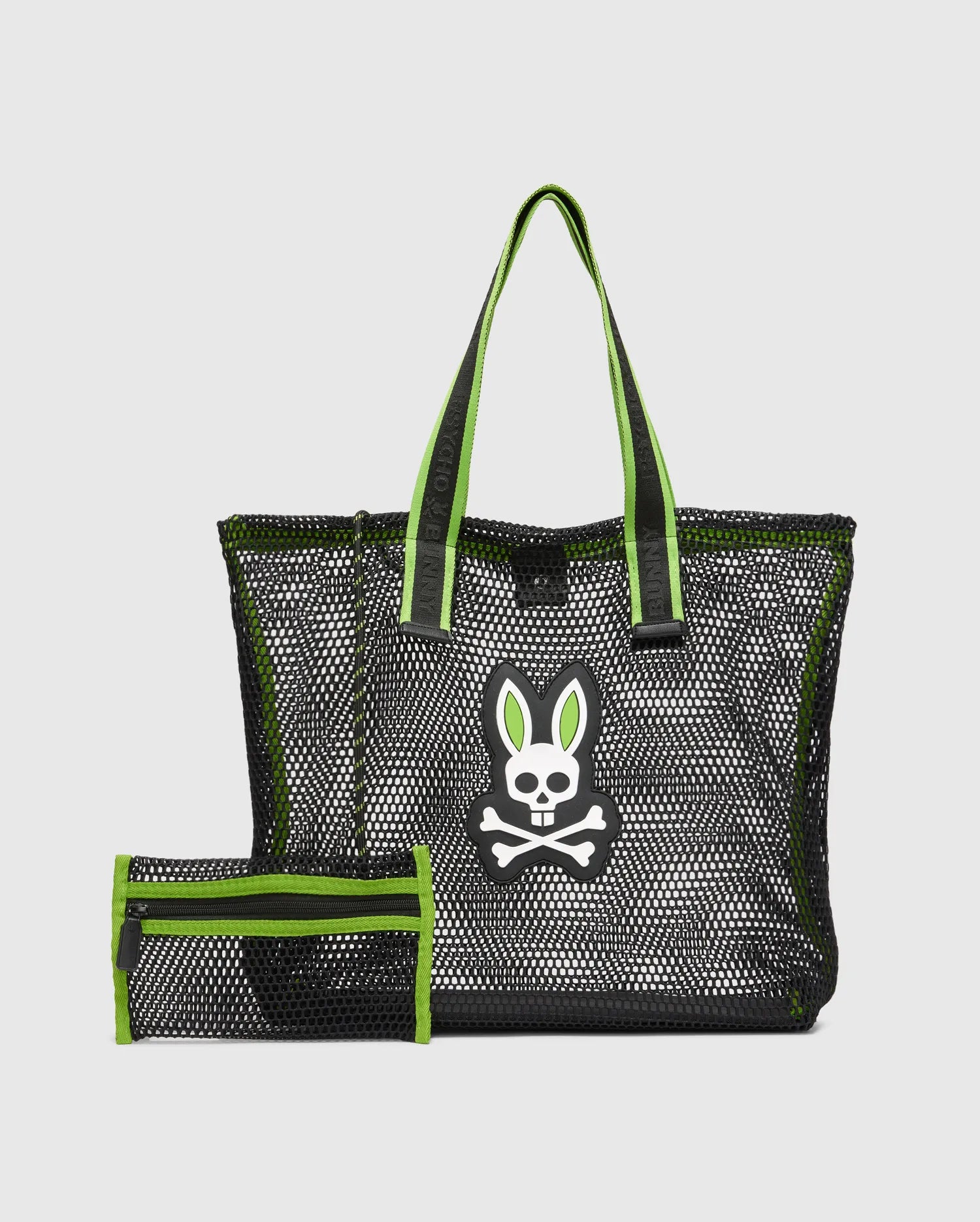 Psycho Bunny Accessories Mesh Tote Bag borsa shopper nera in rete