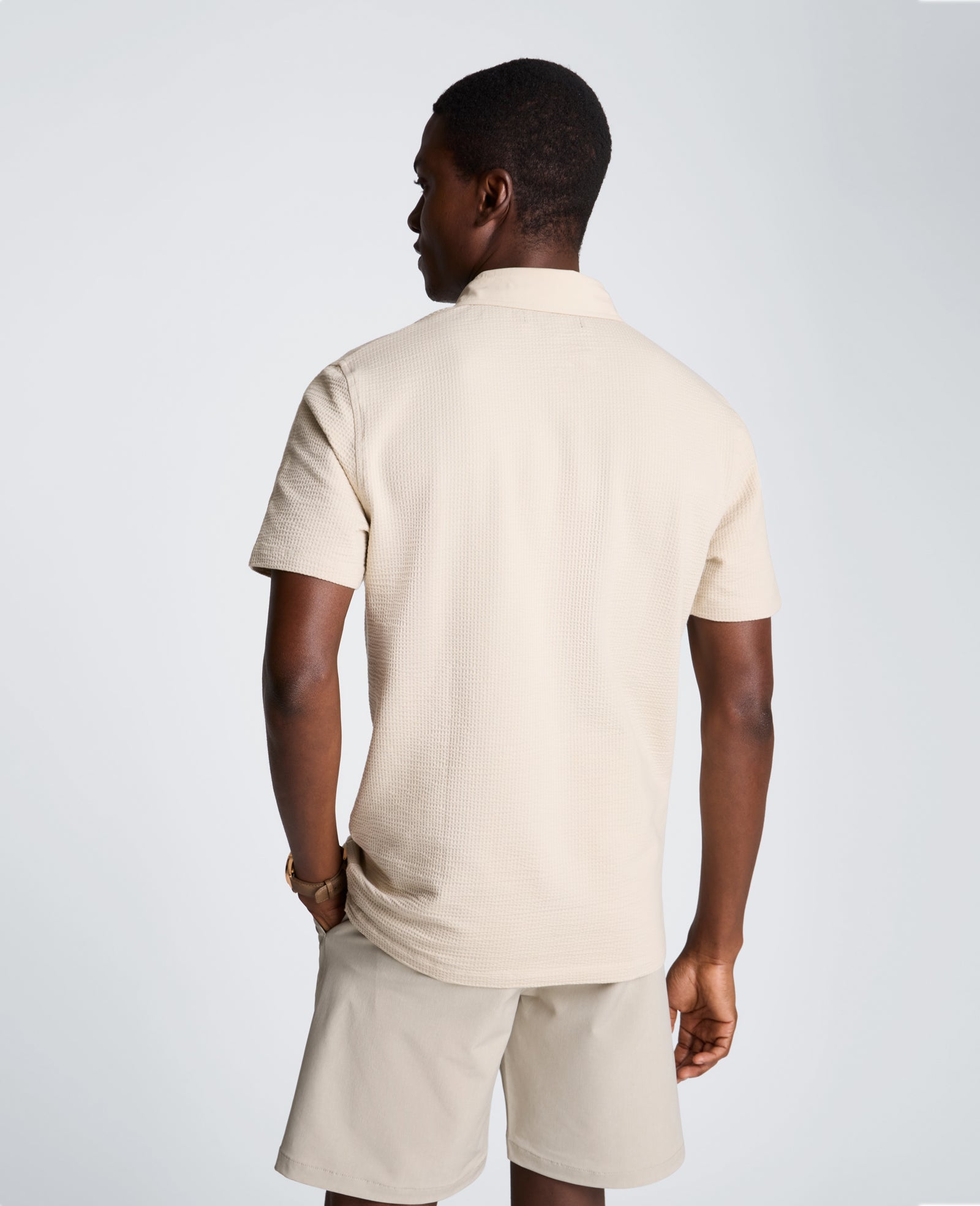 Kenneth Cole Reaction Clothing Mixed Media Polo polo uomo bianca