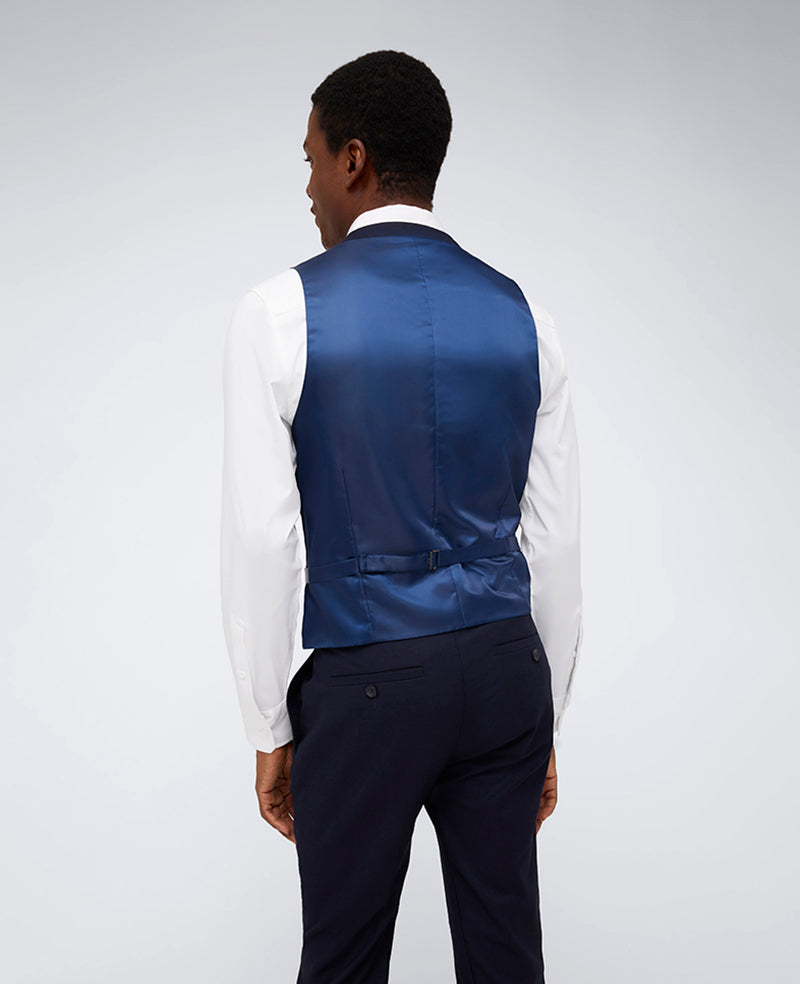 Kenneth Cole Reaction Ready Flex Slim-Fit Suit Separate gilet blu navy elasticizzato