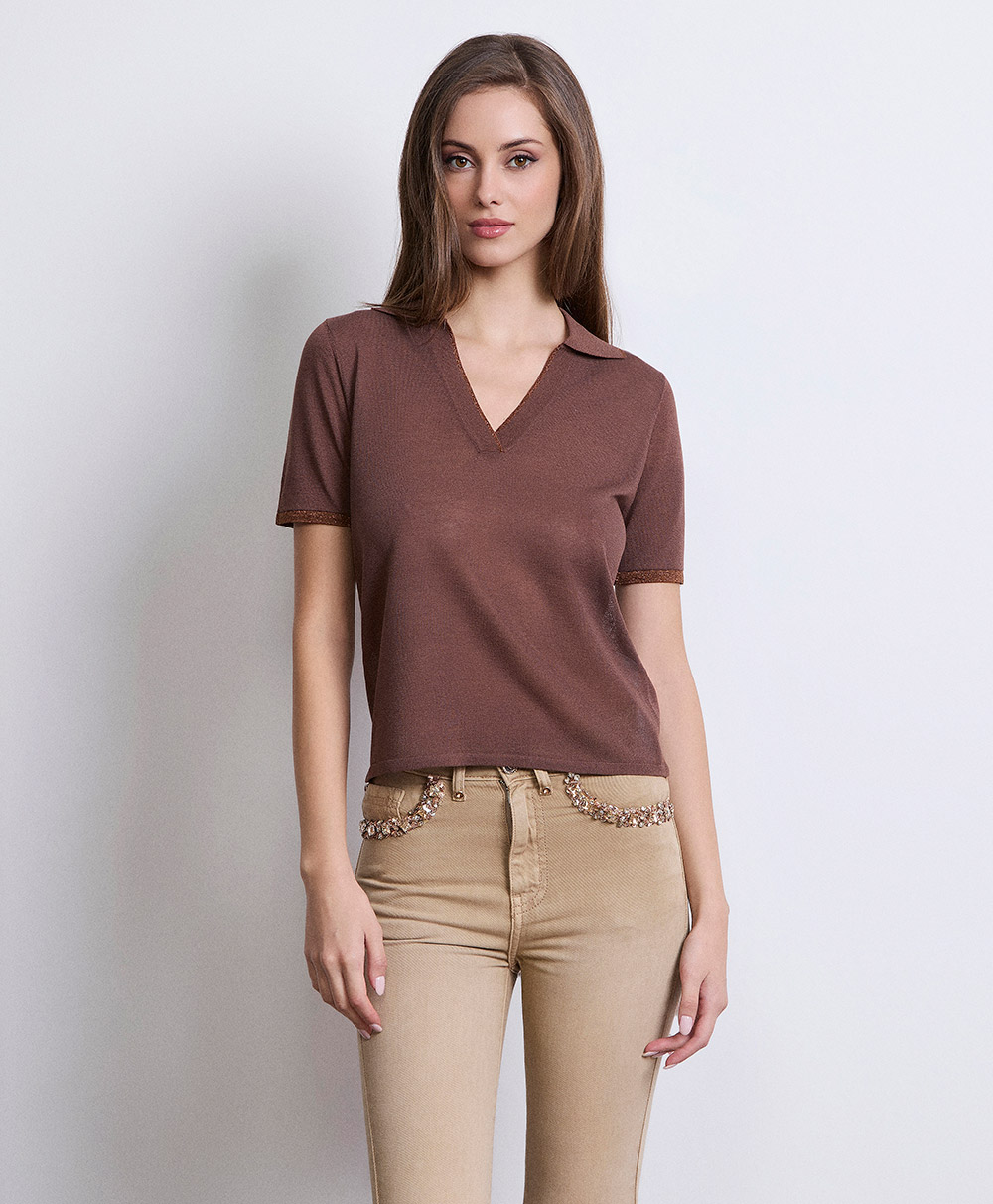 Markup Donna Maglieria Polo profili lurex