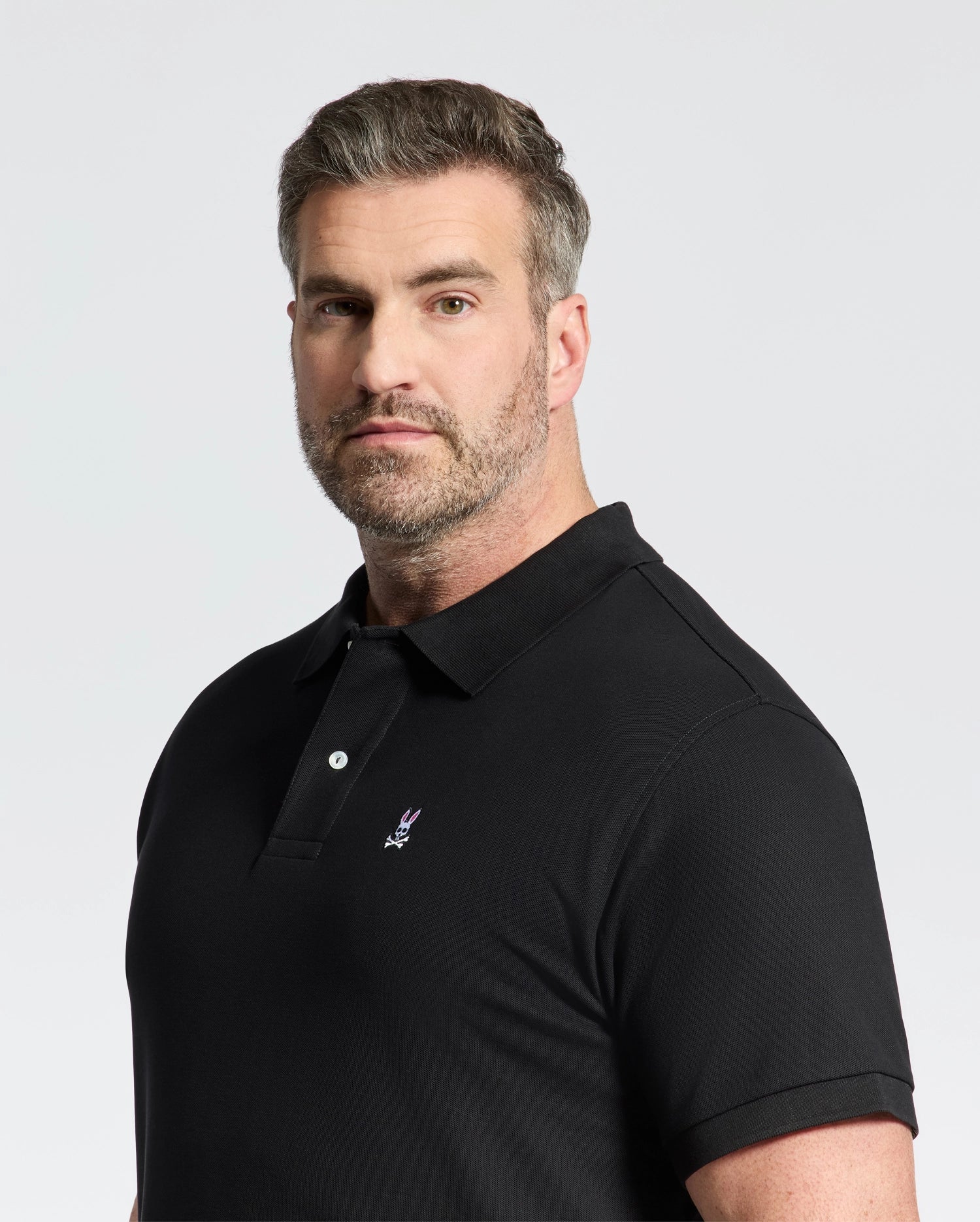 Psycho Bunny Big & Tall Classic Pique Polo Shirt polo nera taglie forti cotone Pima