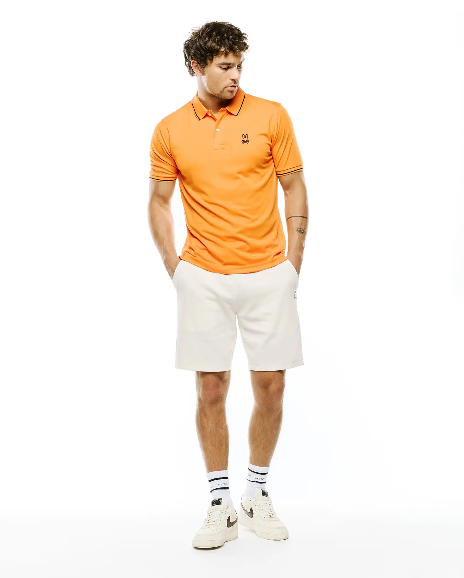Psycho Bunny Men's Polos MEN'S JOJI PERFORMANCE POLO MT0100241 polo arancione slim