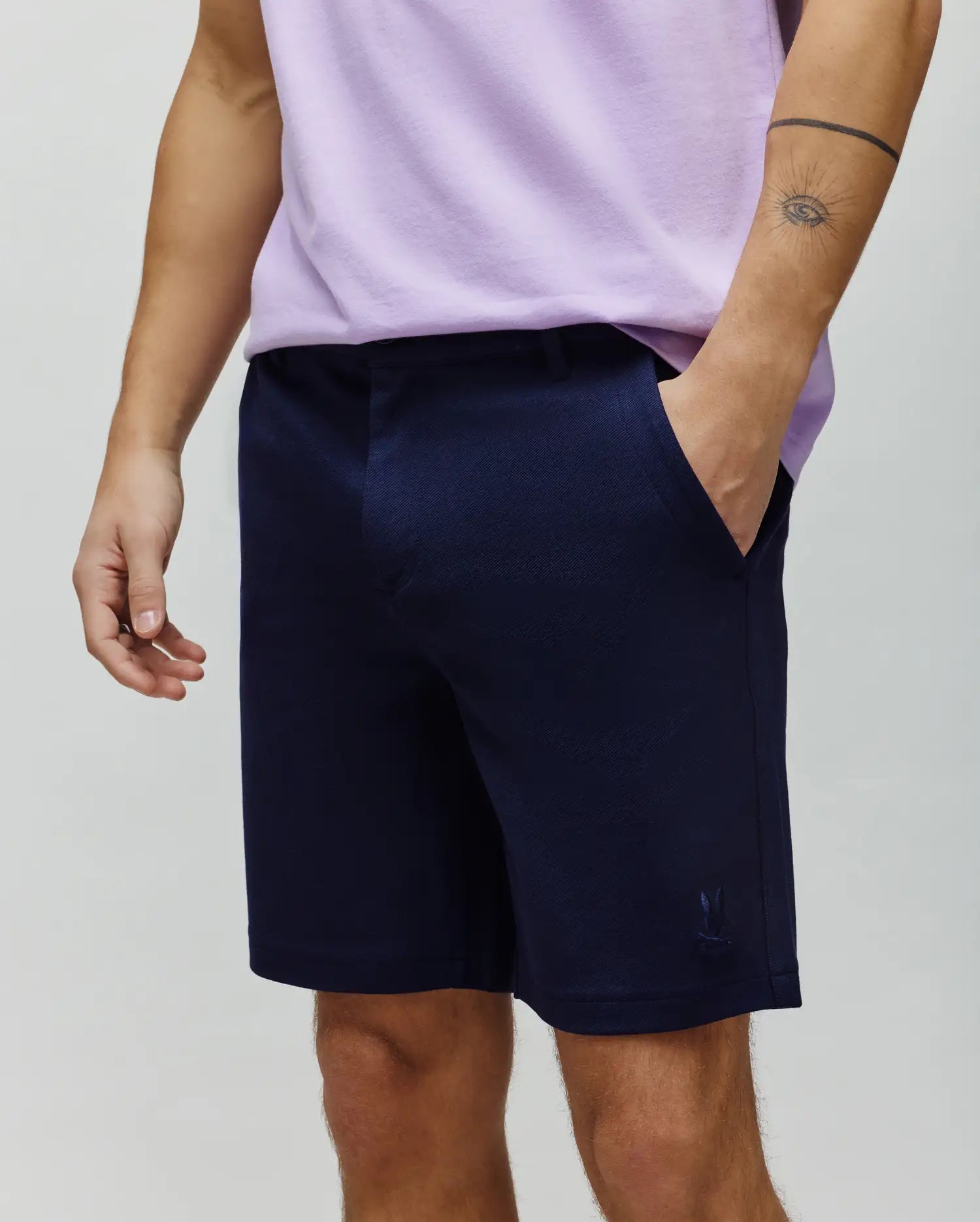 Psycho Bunny Shiro Twill Short 8 1/2" MB0700033 bermuda Baritone Blue 423 elasticizzata