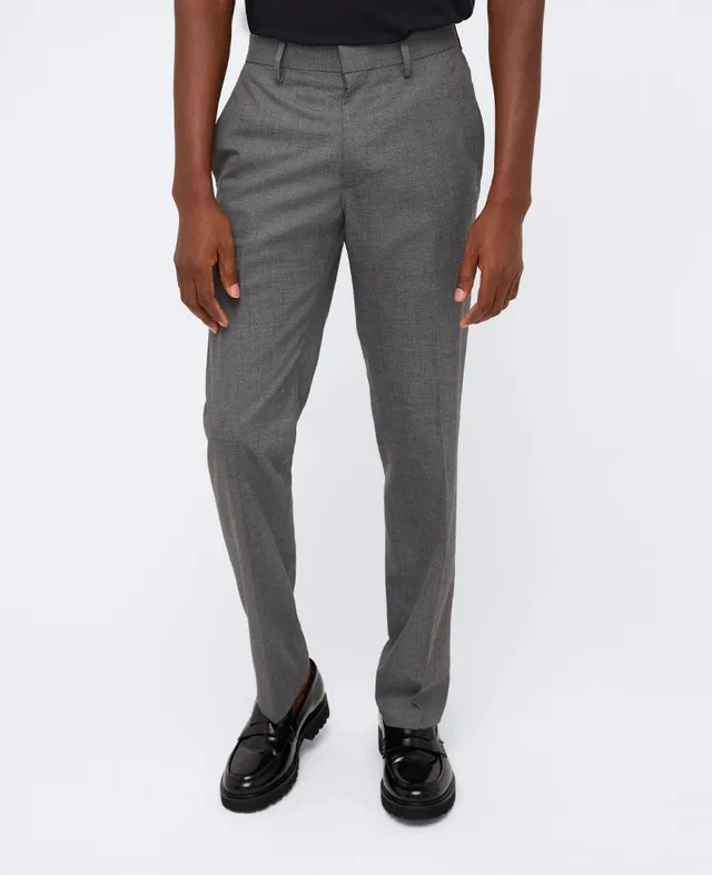 Kenneth Cole Reaction Clothing Slim-Fit Stretch Twill Dress Pant pantaloni grigi