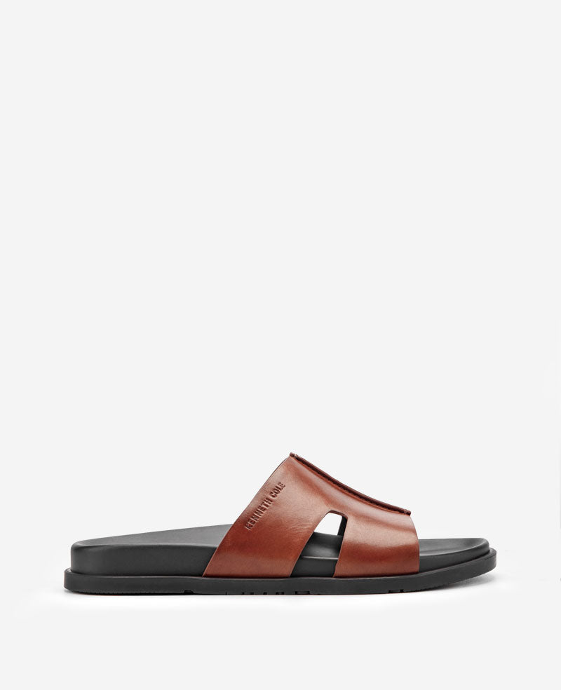 Kenneth Cole Reaction Shoes Willy Leather Sandal sandalo uomo in pelle cognac 7M