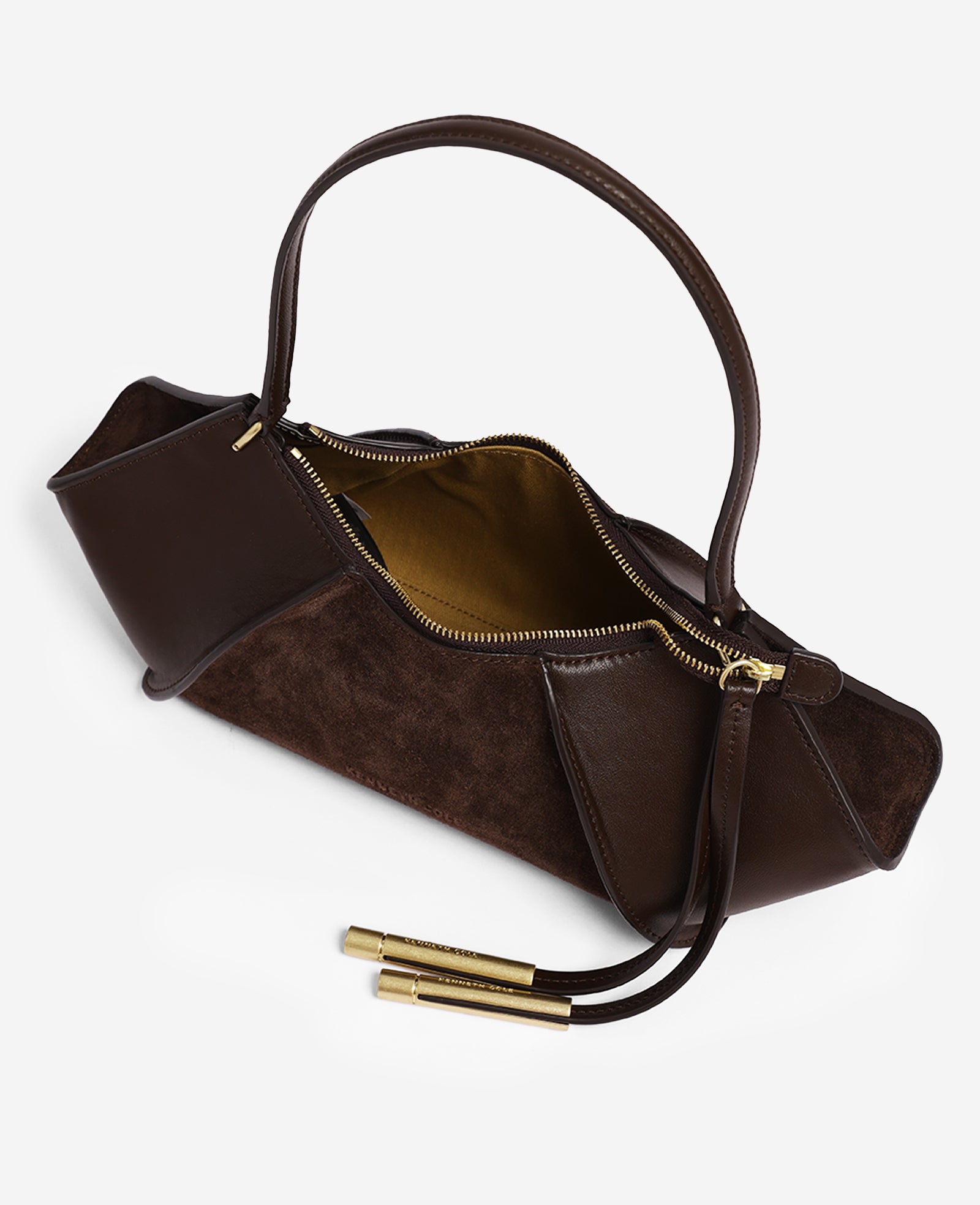 Kenneth Cole Reaction Bags Crosby Suede borsa a spalla cioccolato
