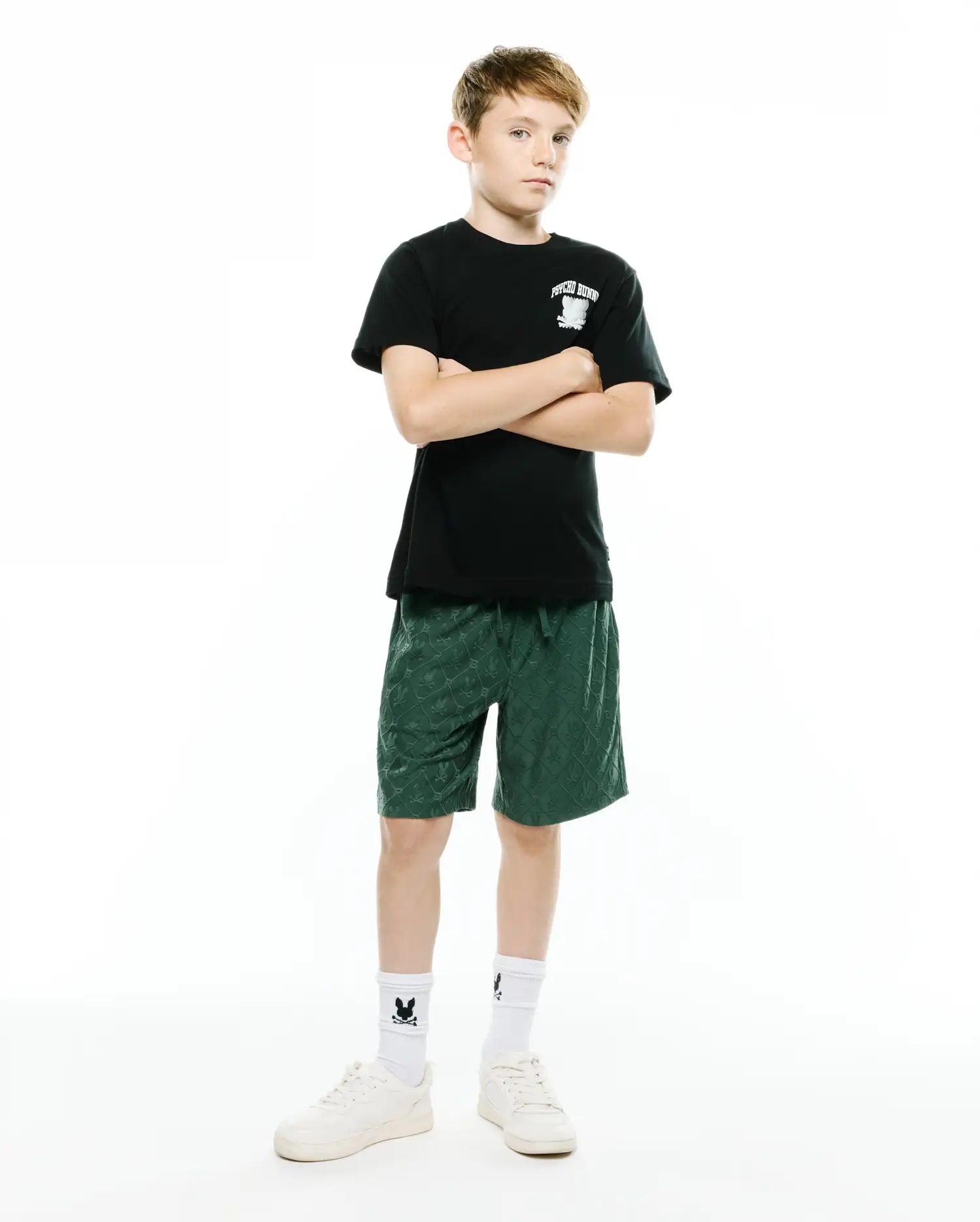 Psycho Bunny Kids Bottoms Kids Garry Jacquard Sweatshorts shorts verdi in jacquard