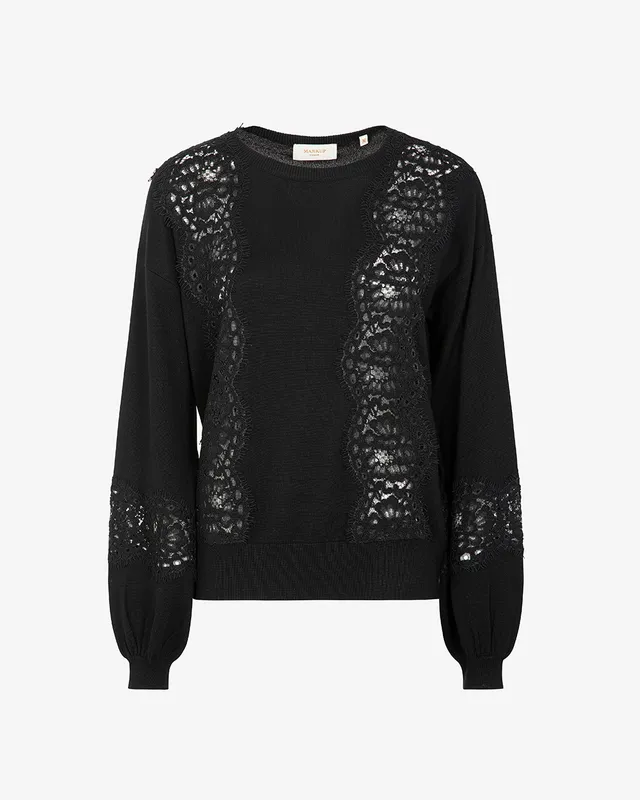 Markup Donna Maglieria Girocollo in viscosa con pizzo maglia