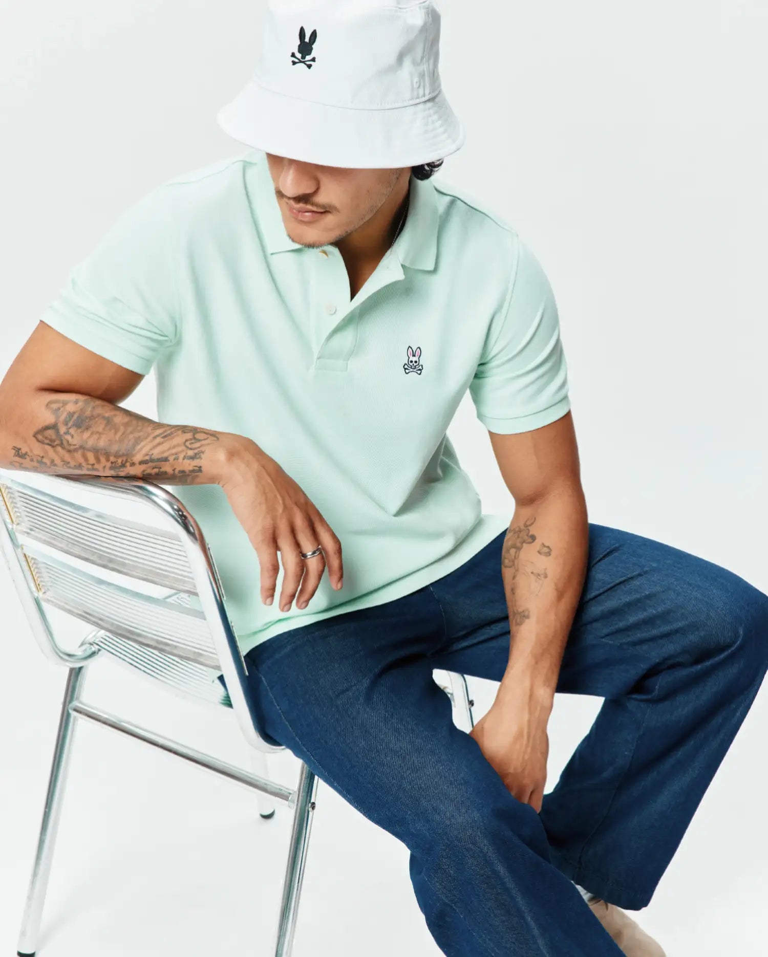 Psycho Bunny Men's Polos Classic Pique Polo B6K001F200 polo Misty Jade