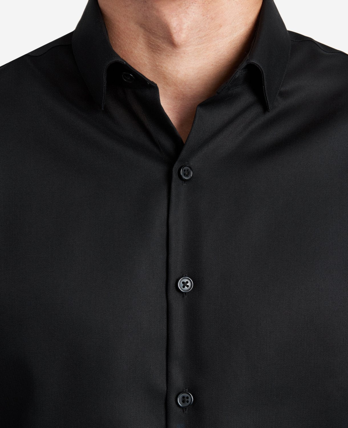 Kenneth Cole Reaction Clothing Slim-Fit Button-Down Stretch Dress Shirt with TEK FIT camicia nera