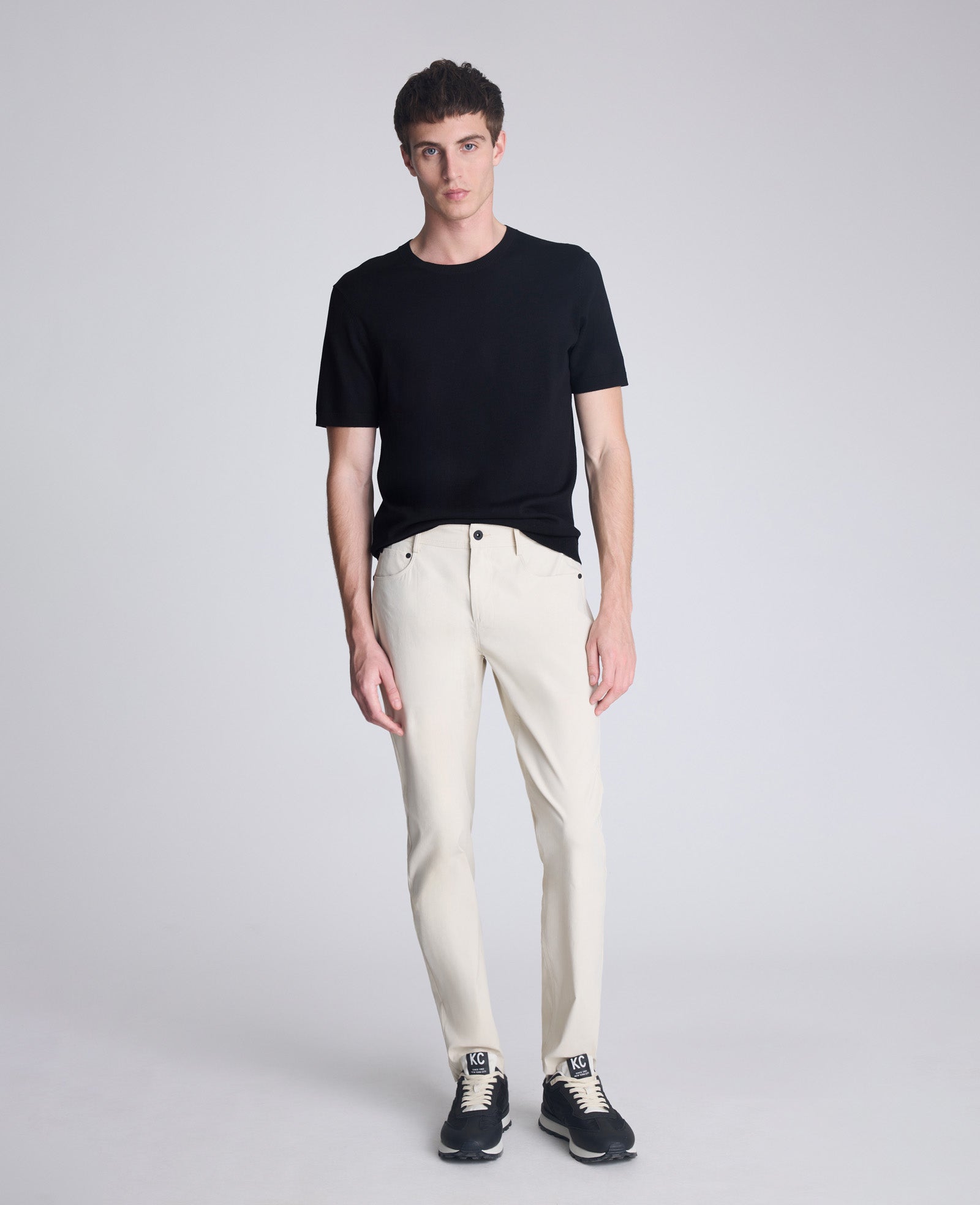 Kenneth Cole Reaction Clothing Slim Tapered Flex 5-Pocket Pant pantaloni avorio