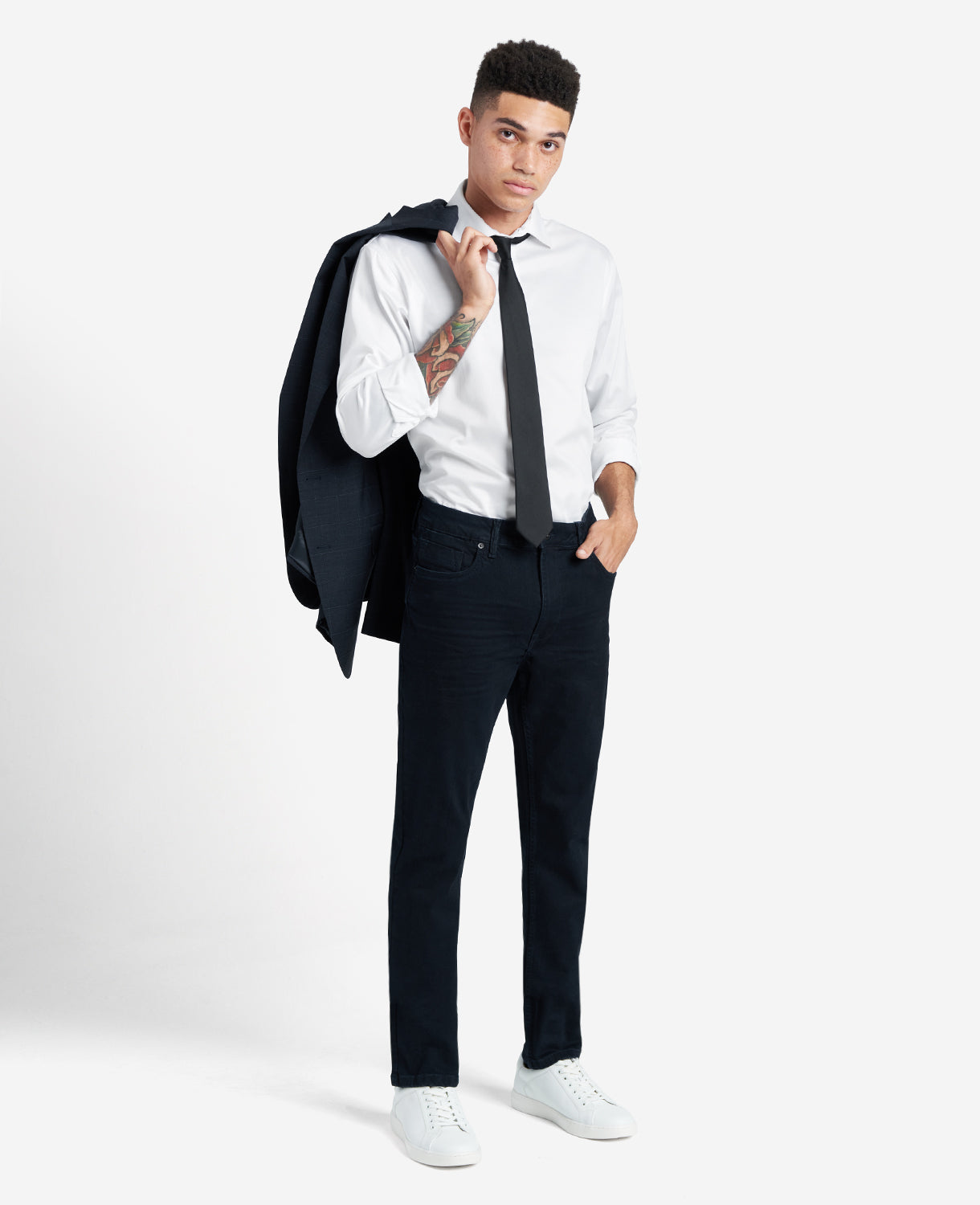 Kenneth Cole Reaction Clothing Regular-Fit Button-Down Stretch Dress Shirt camicia bianca 15/32 elasticizzata