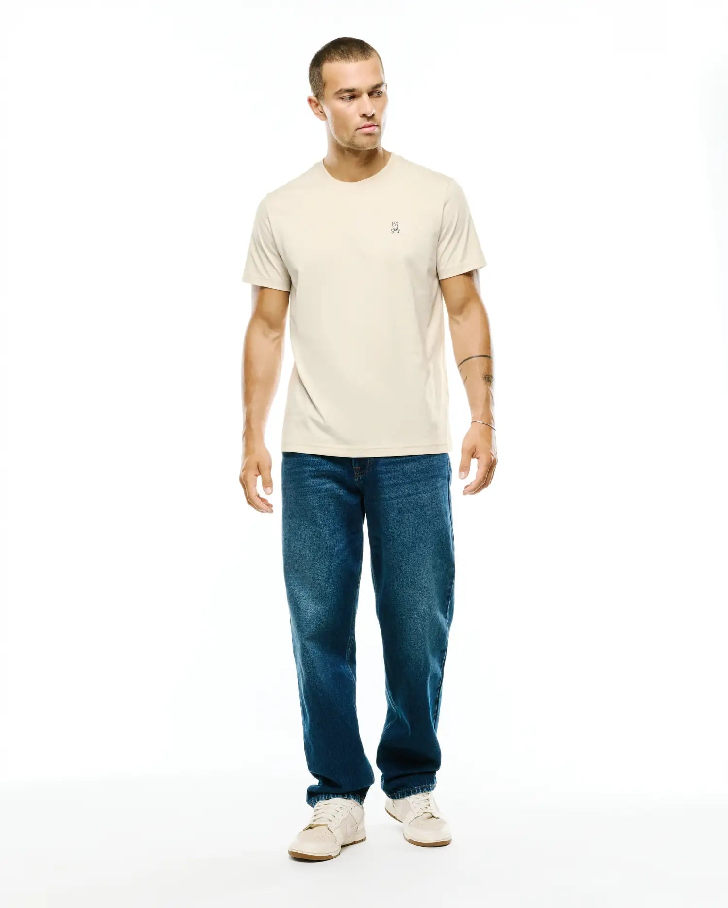 Psycho Bunny Men's Tees MENS CLASSIC CREW NECK TEE B6U014F200 maglietta White Cap Gray