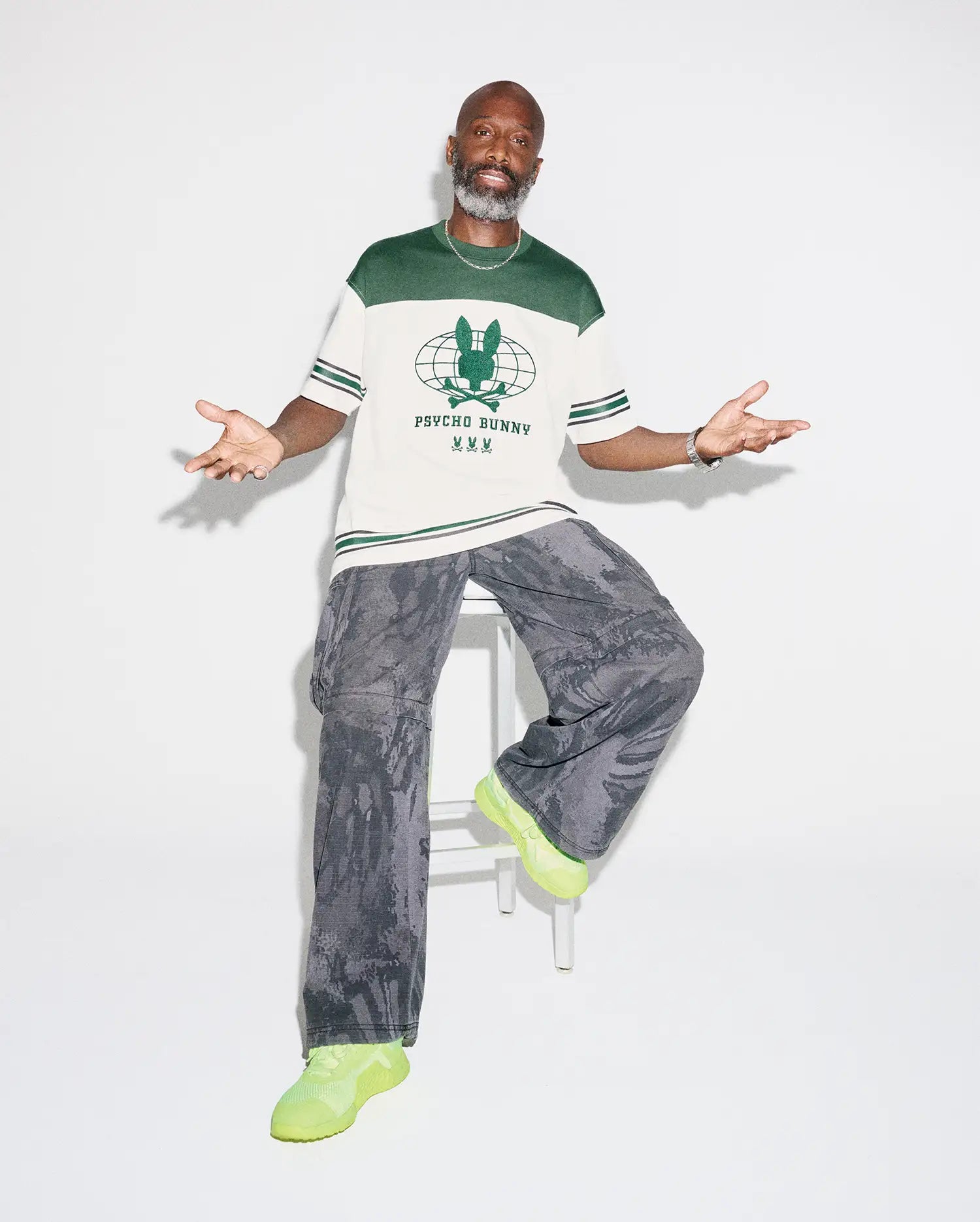 Psycho Bunny Men's Tees MEN'S MIKE GRAPHIC JERSEY TEE - MT0200387 t-shirt verde