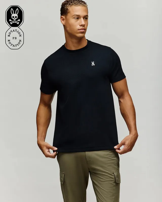 Psycho Bunny Men's Tees Maxton Waffle Tee MT0200325 T-shirt nera