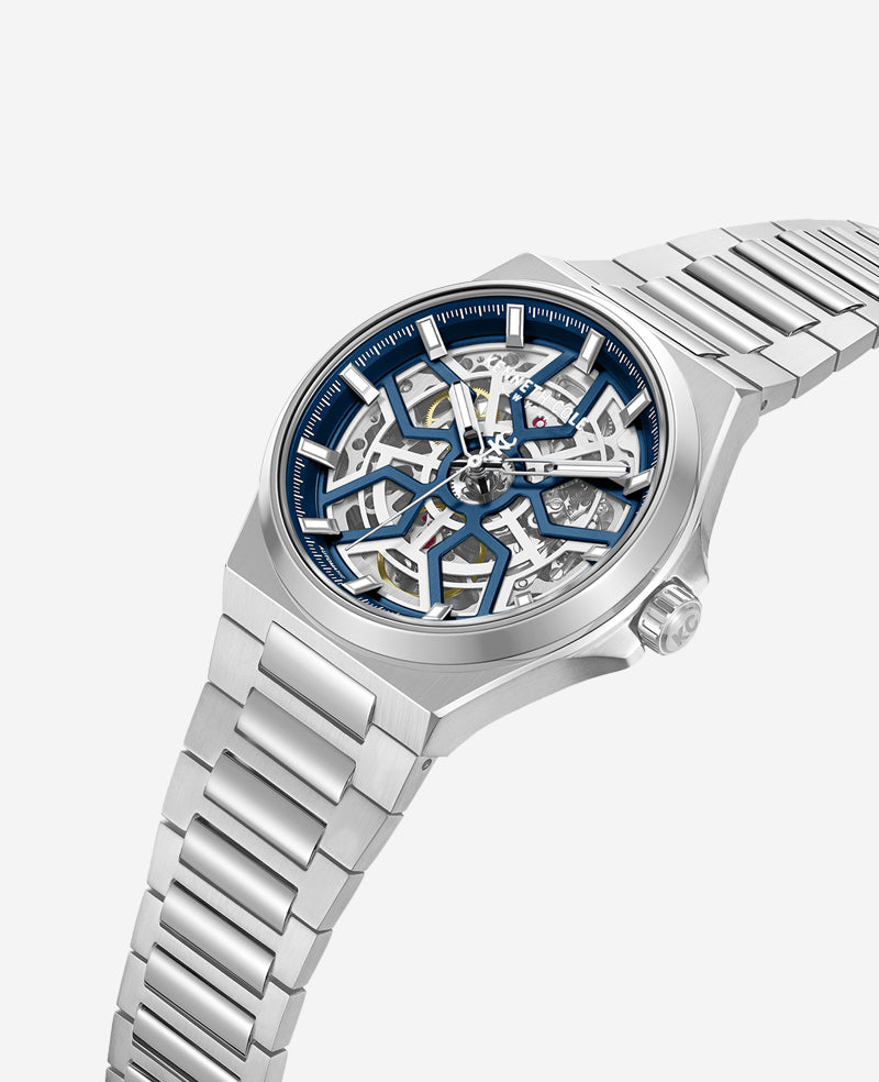 Kenneth Cole Reaction Watches Skeleton Automatic Bracelet Watch orologio argento