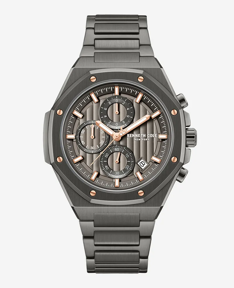 Kenneth Cole Reaction Watches Dress Sport Chronograph orologio gunmetal