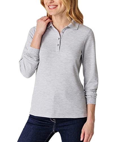 Damart Prêt-à-porter Polo in maglia trapuntata grigio chiaro