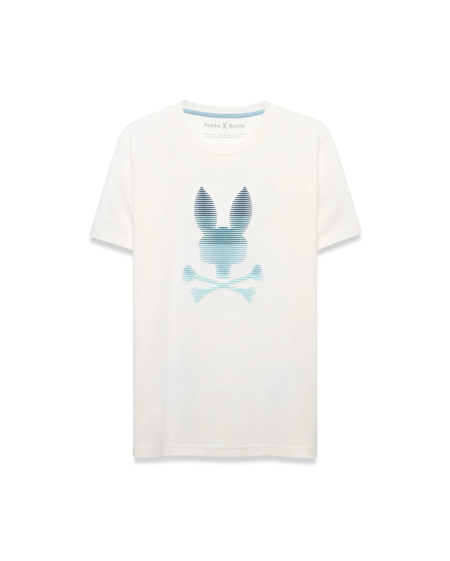 Psycho Bunny Men's Tees Slade Bunny Graphic Tee MT0200452 T-shirt ecru in cotone Pima