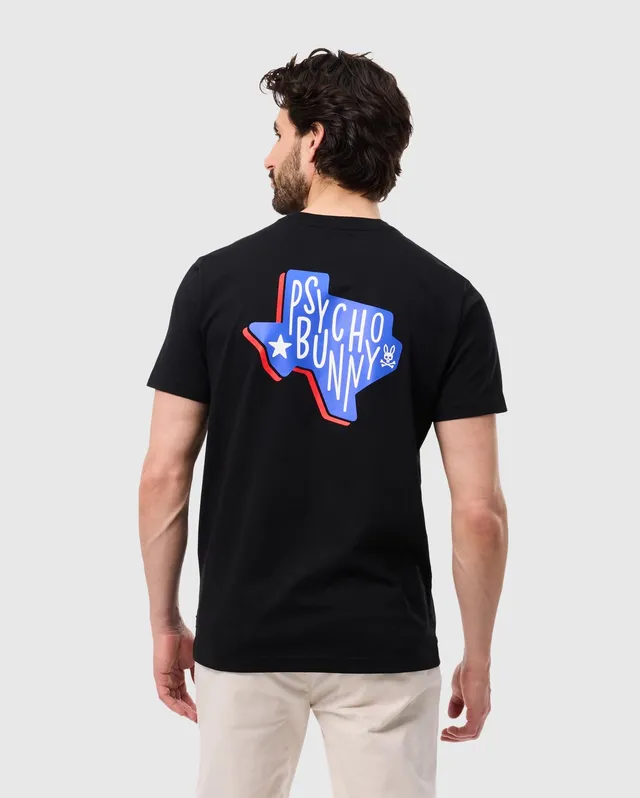Psycho Bunny Men's Tees Texas City Tee T-shirt nera