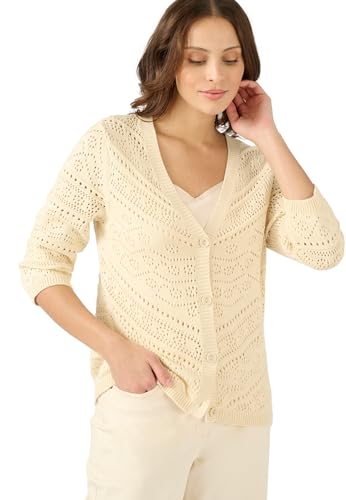Damart Prêt-à-porter Gilet Maglia traforata donna gilet blu in cotone