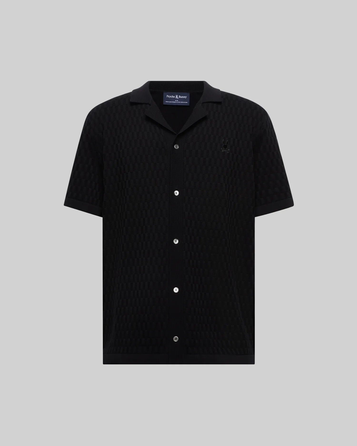 Psycho Bunny Men's Shirts Xandros Knit Shirt MT0300144 camicia nera