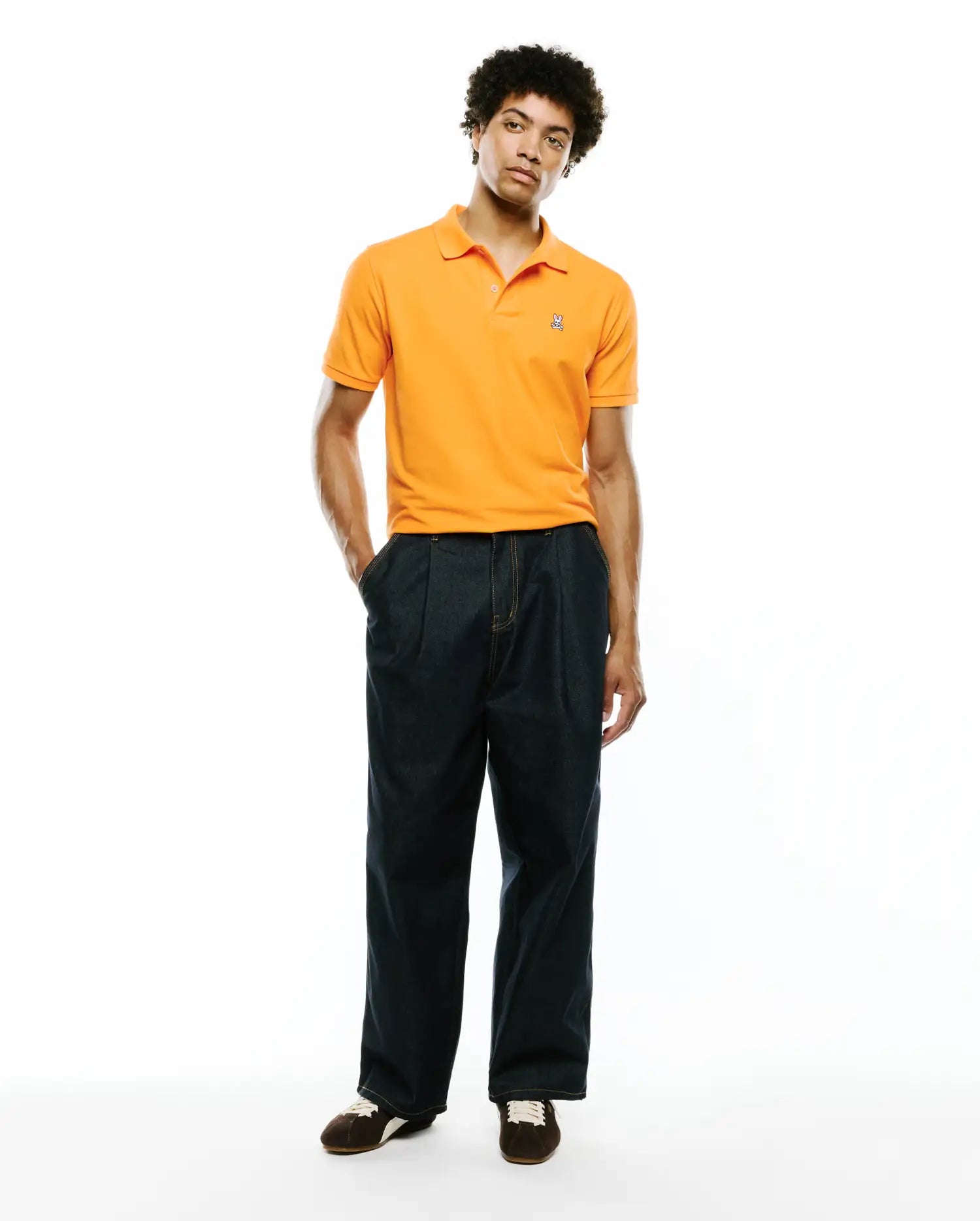 Psycho Bunny Men's Polos Classic Pima Piqué Polo B6K001F200 polo Flame Orange