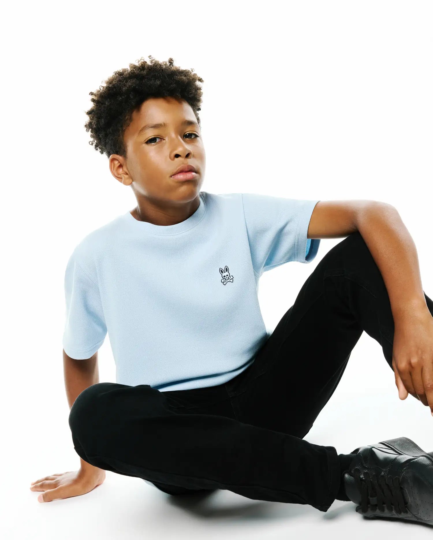 Psycho Bunny Kids Tees KIDS MAXTON WAFFLE TEE KT0200267 maglietta Skyway