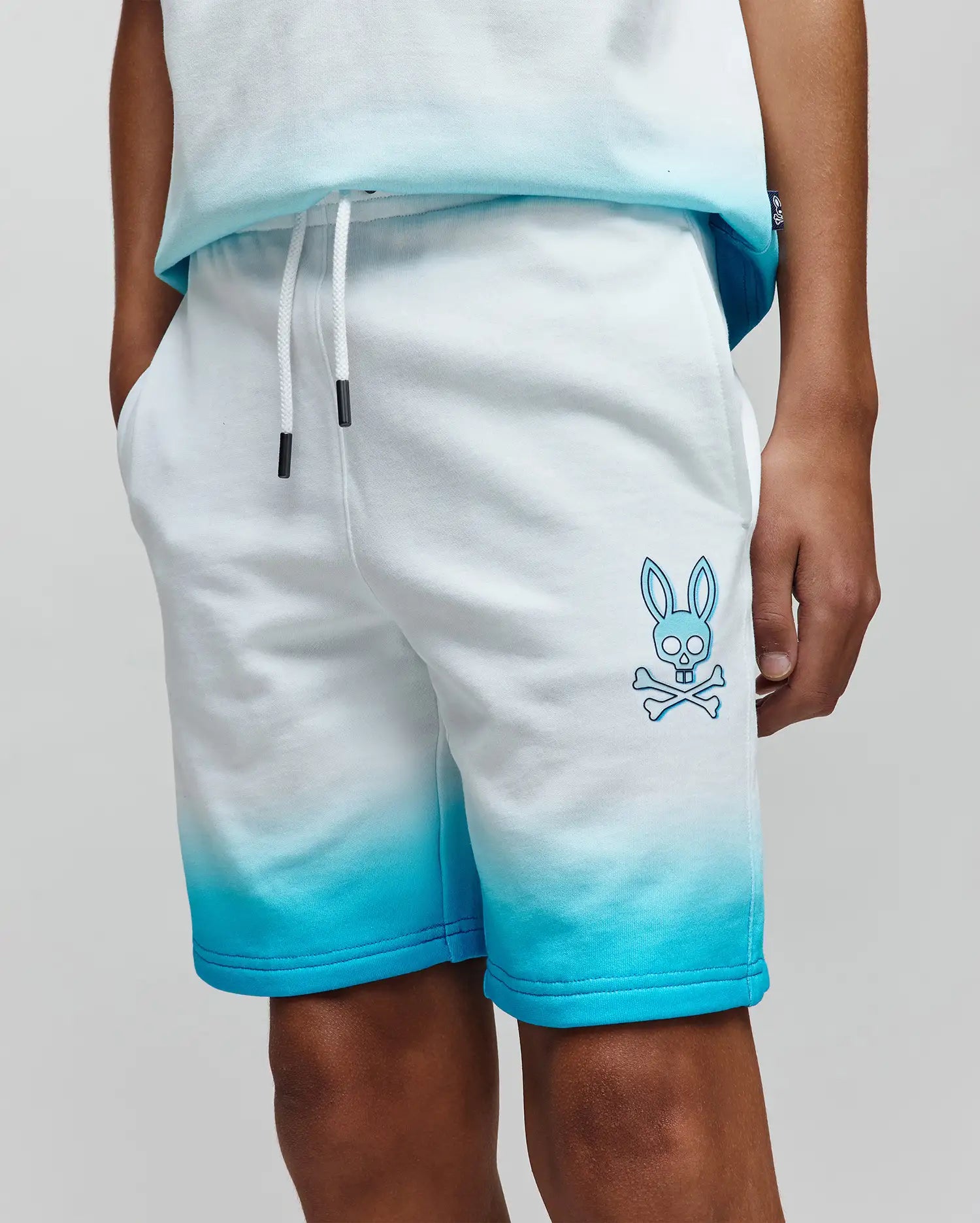 Psycho Bunny Kids Bottoms Dax Sweatshort KB0900026 shorts bianchi in cotone