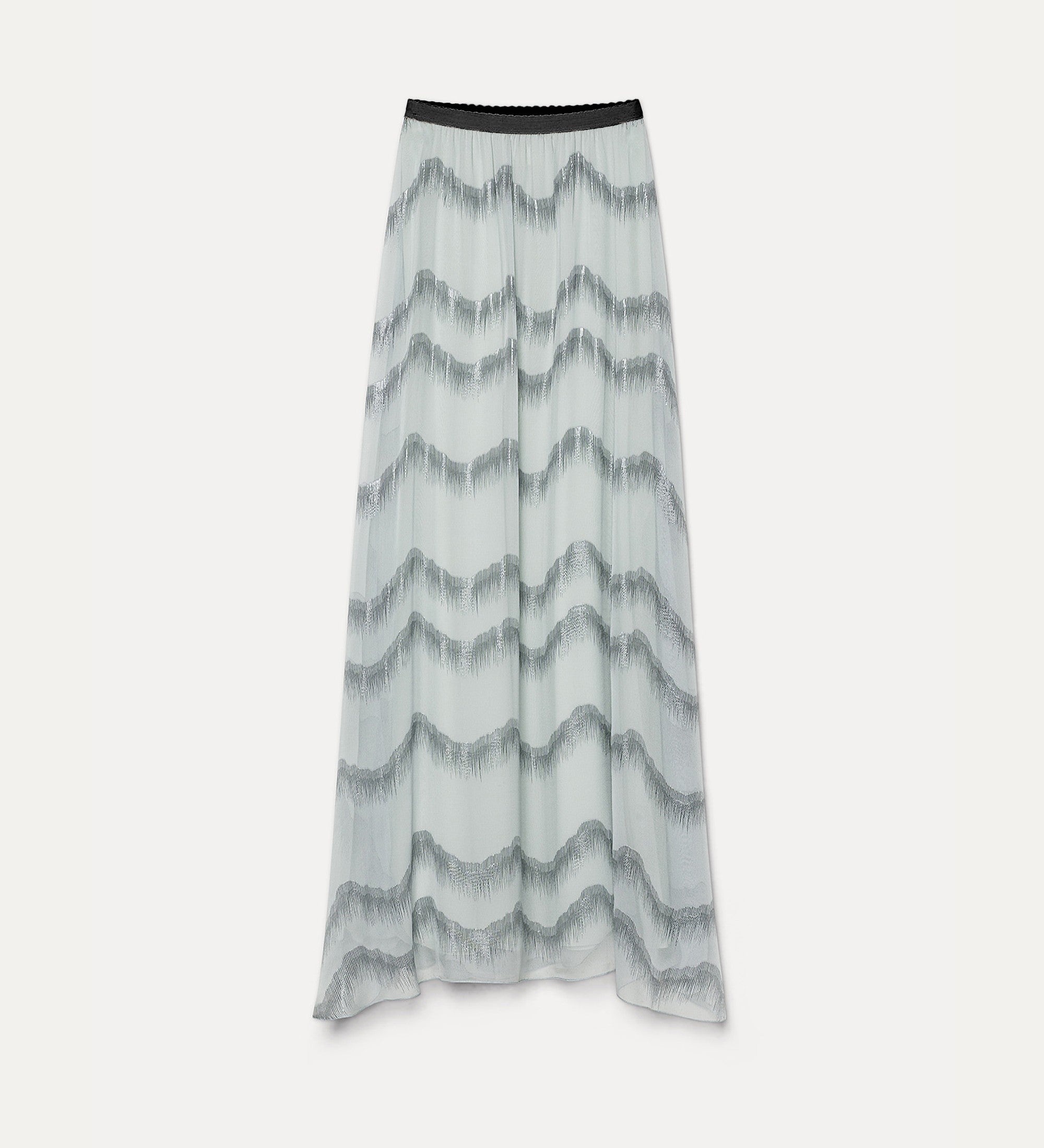 Forte Nuages d'Argent gonna lunga in chiffon di seta quarzo