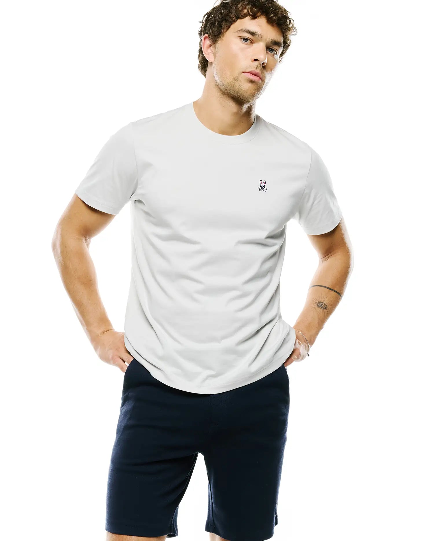 Psycho Bunny Men's Tees Classic Crew Neck Tee B6U014F200 maglietta blu XXS