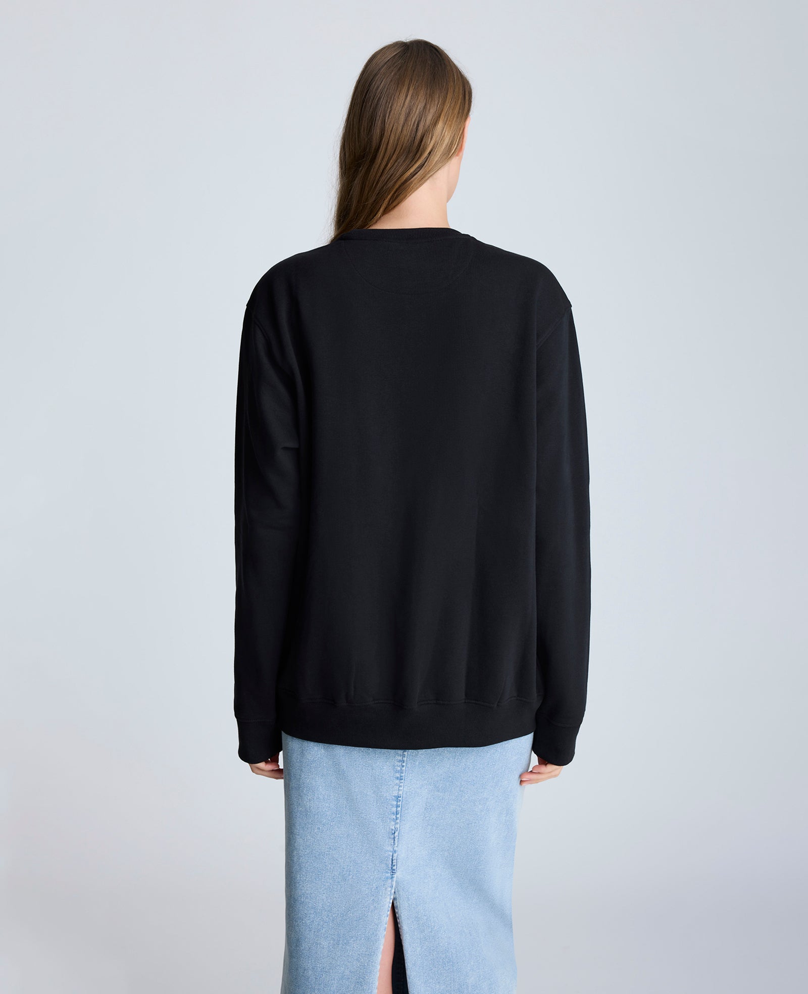 Kenneth Cole Reaction Clothing Kenneth Cole Embroidered Logo Sweatshirt felpa nera in pile di cotone