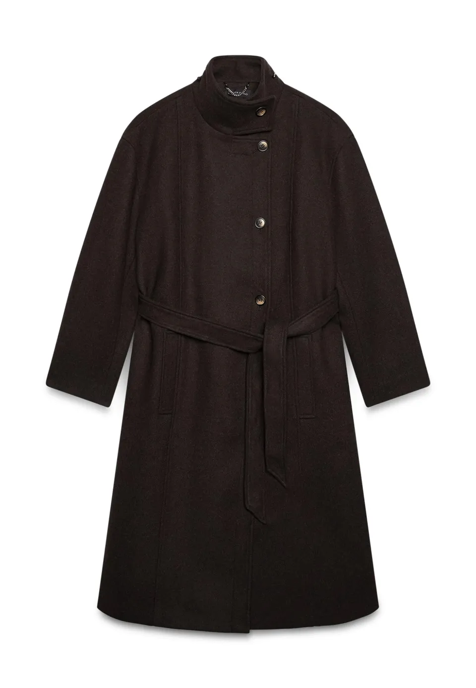 Fiorella Rubino Cappotti e Trench Cappotto misto lana con cintura cappotto 46 Plus