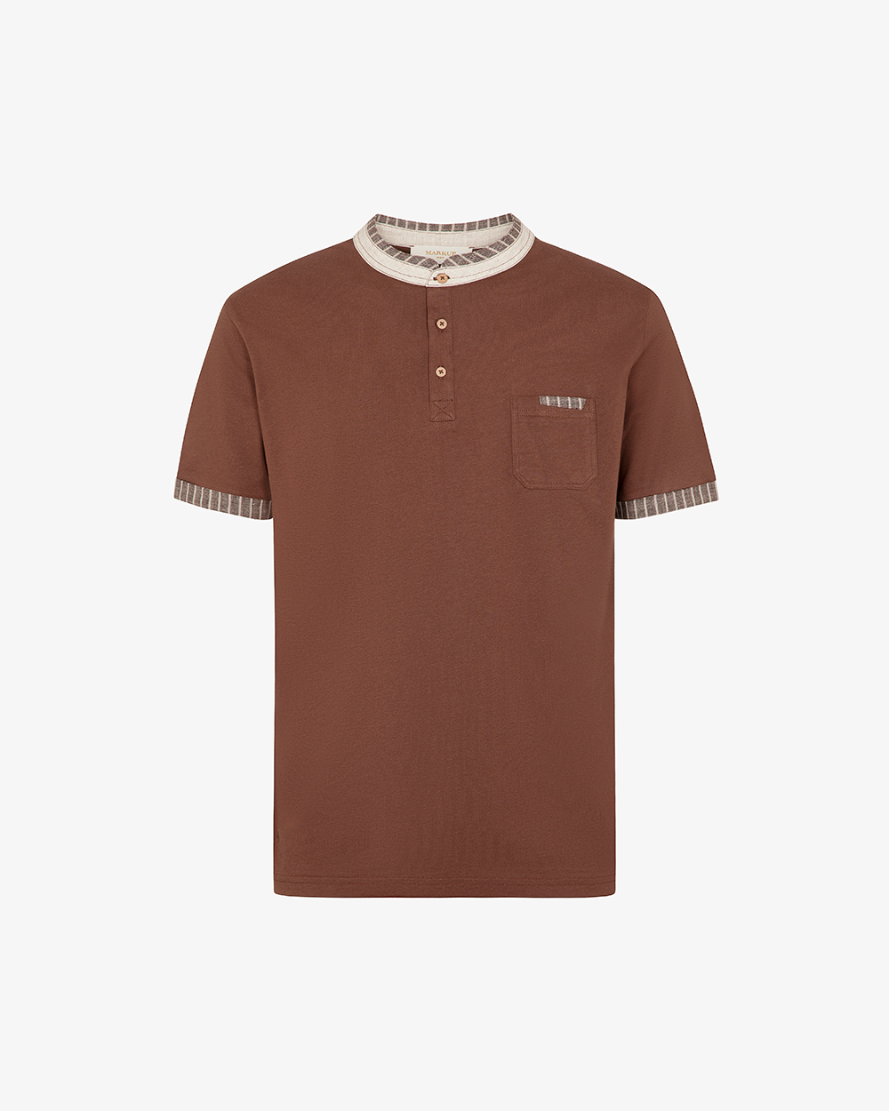 Markup Uomo Felpe & T-shirt Serafino inserti in lino maglia