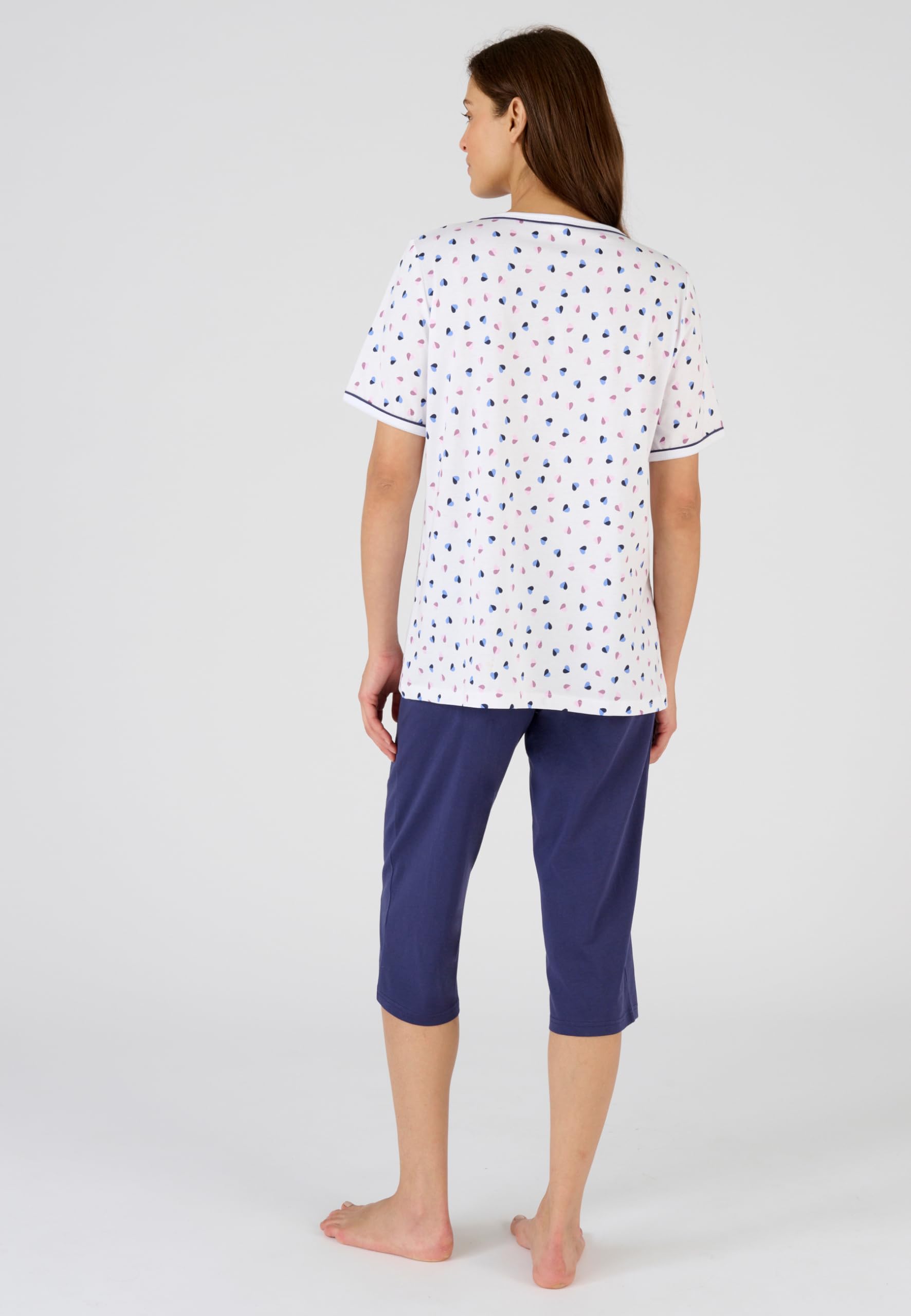 Damart Homewear Pyjacourt puro cotone pettinato XS blu marino