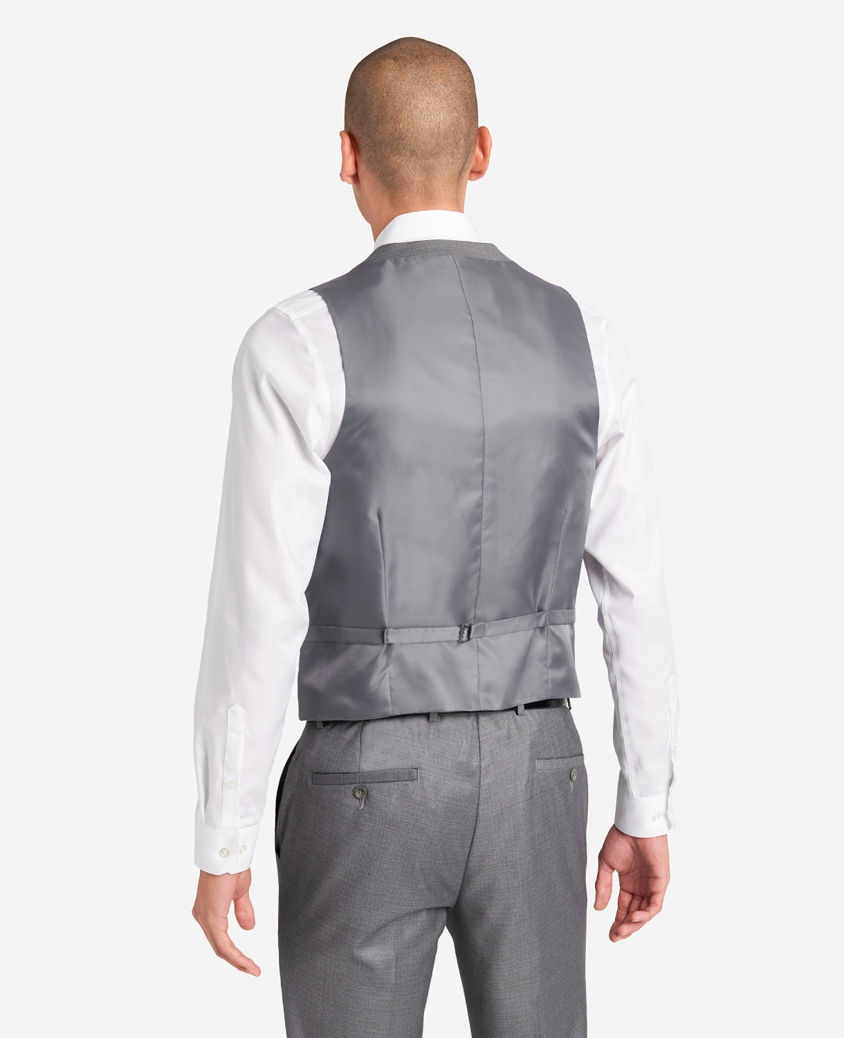 Kenneth Cole Reaction Clothing Ready Flex Slim-Fit Suit Separate Vest gilet grigio chiaro elasticizzato