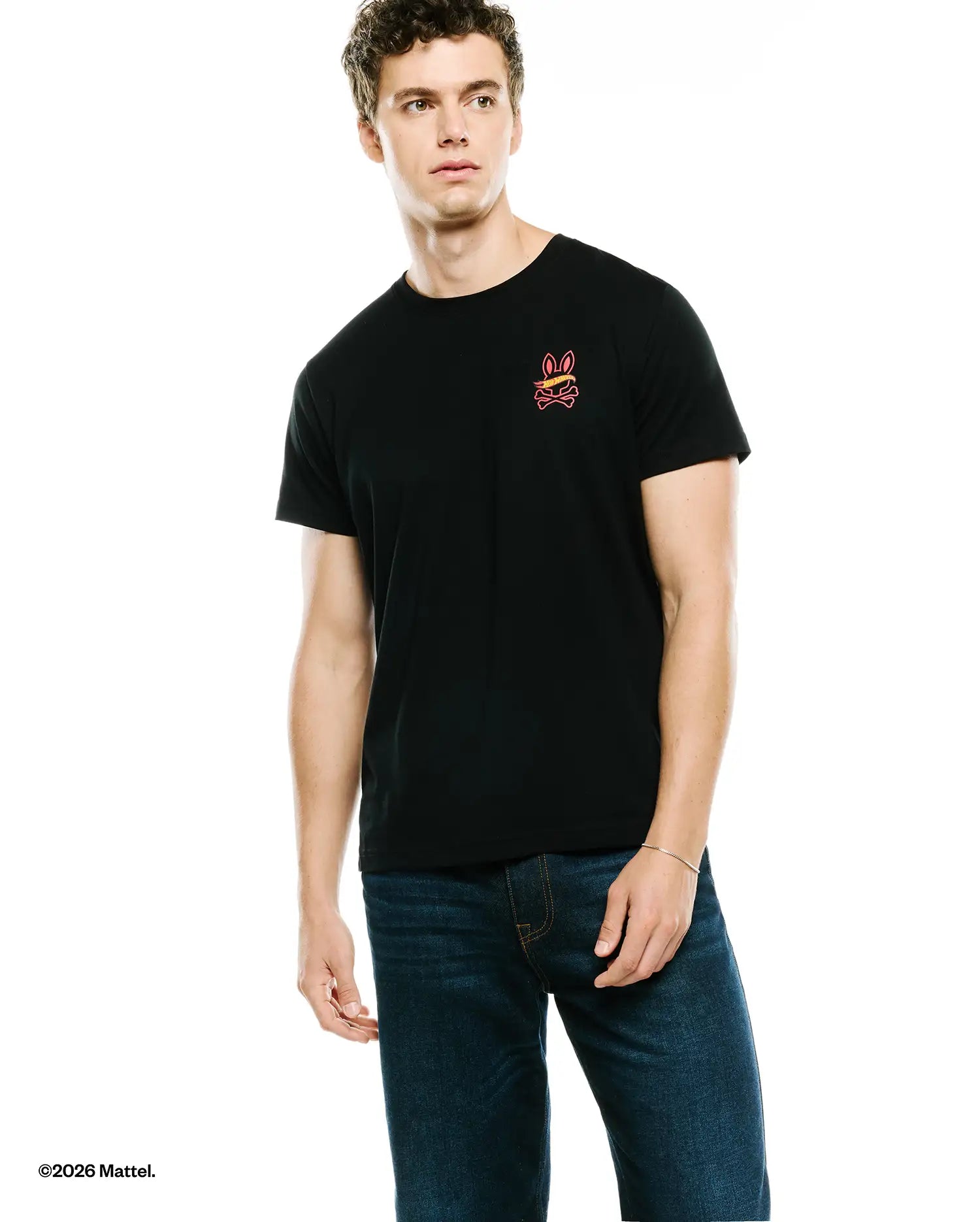 Psycho Bunny Men's Tees Hot Wheels Men's Back Graphic Tee MT0200674 maglietta nera