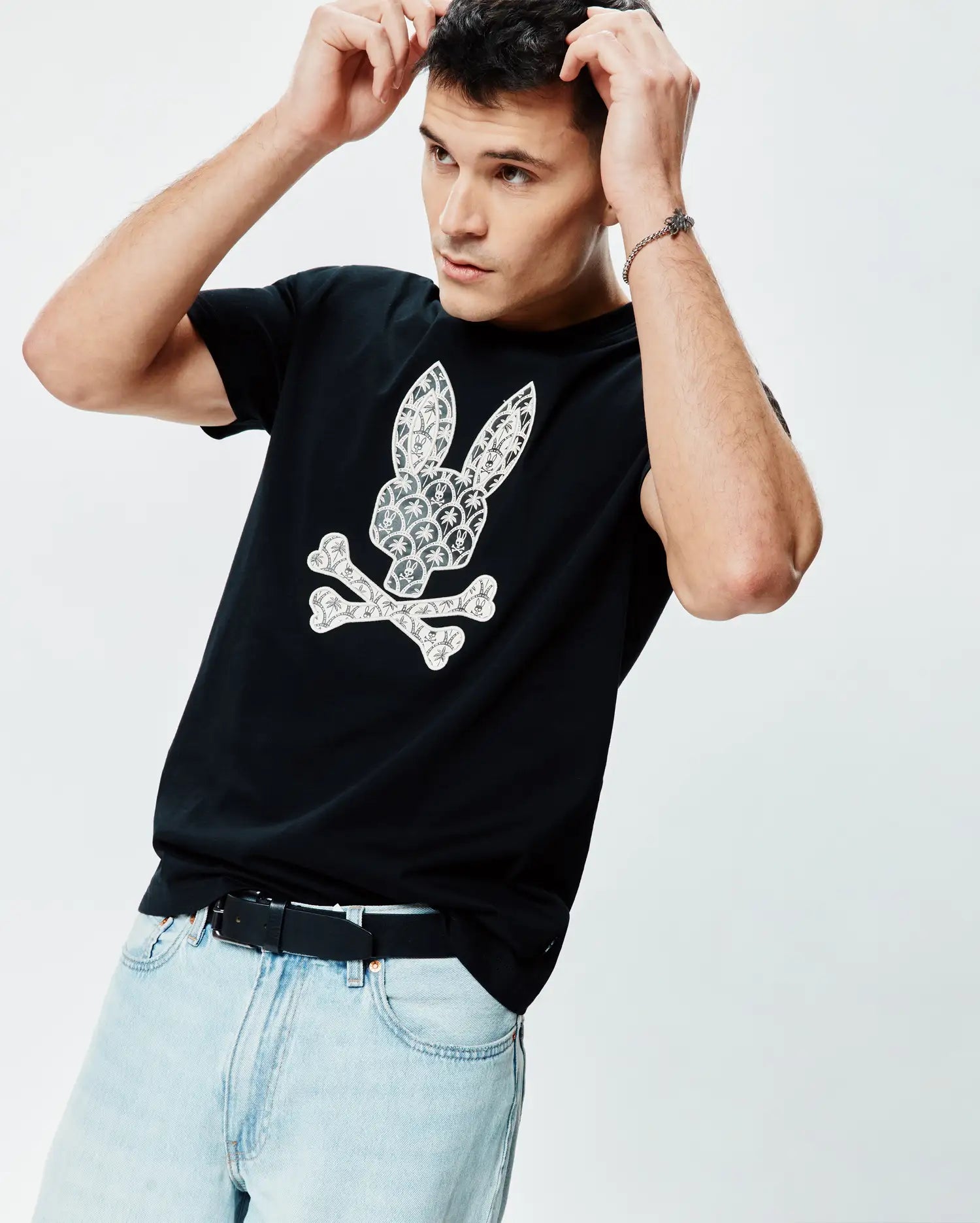 Psycho Bunny Men's Tees MENS BRAD GRAPHIC TEE - MT0200274 maglietta nera
