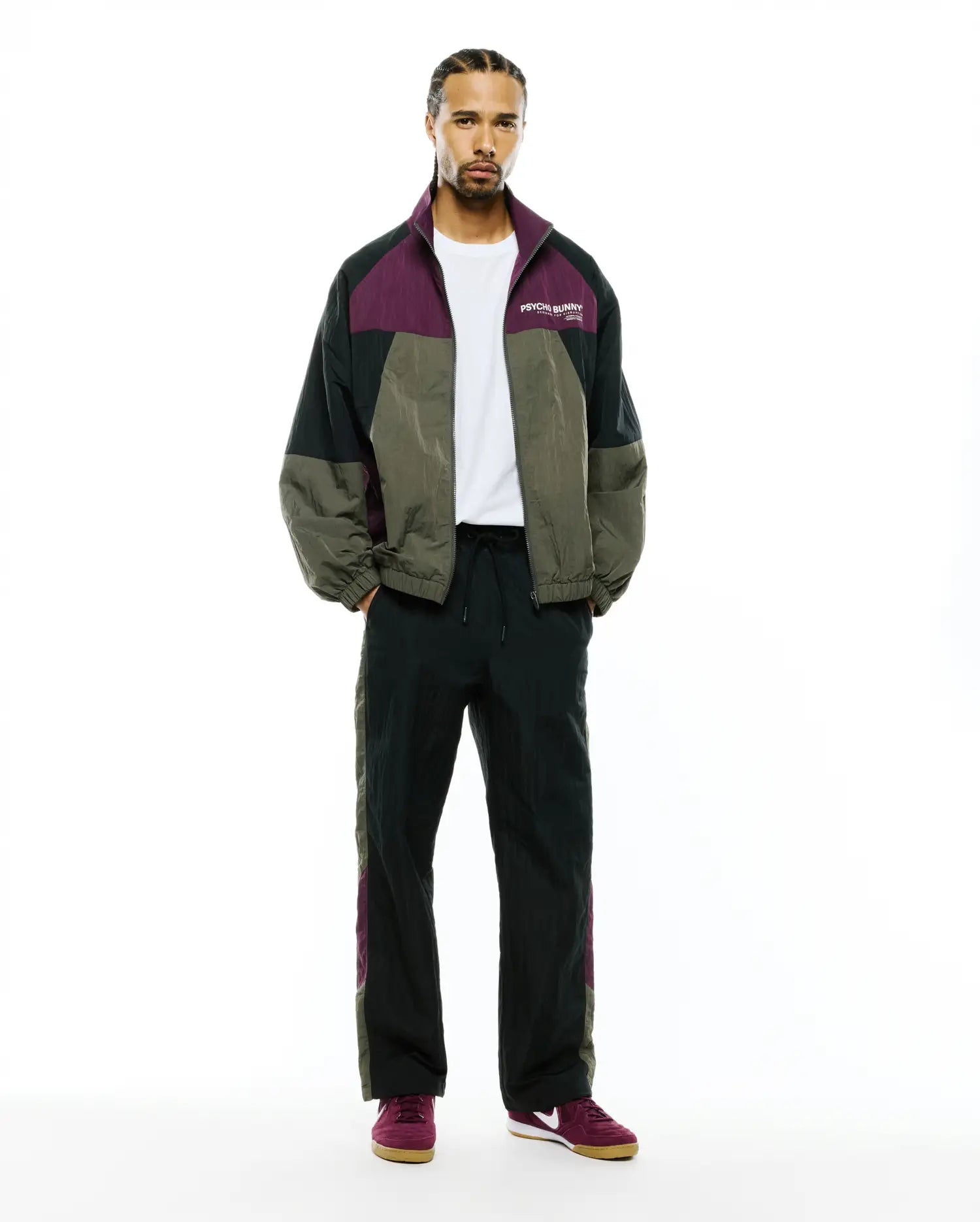 Psycho Bunny Jackets MEN'S ALDER NYLON COLORBLOCK JACKET - MT0500205 giacca nera nylon