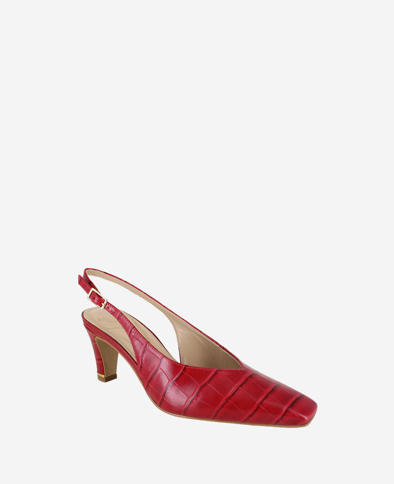 Kenneth Cole Reaction Meilani Embossed Croco Point Toe Slingback scarpe rosse 5