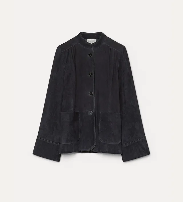 Forte giacche suede band collar jacket notte giacca camoscio