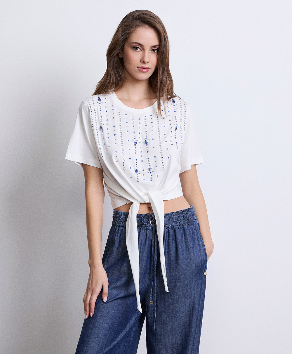 Markup Donna Jeans & Pantaloni Pantapalazzo effetto denim con coulisse